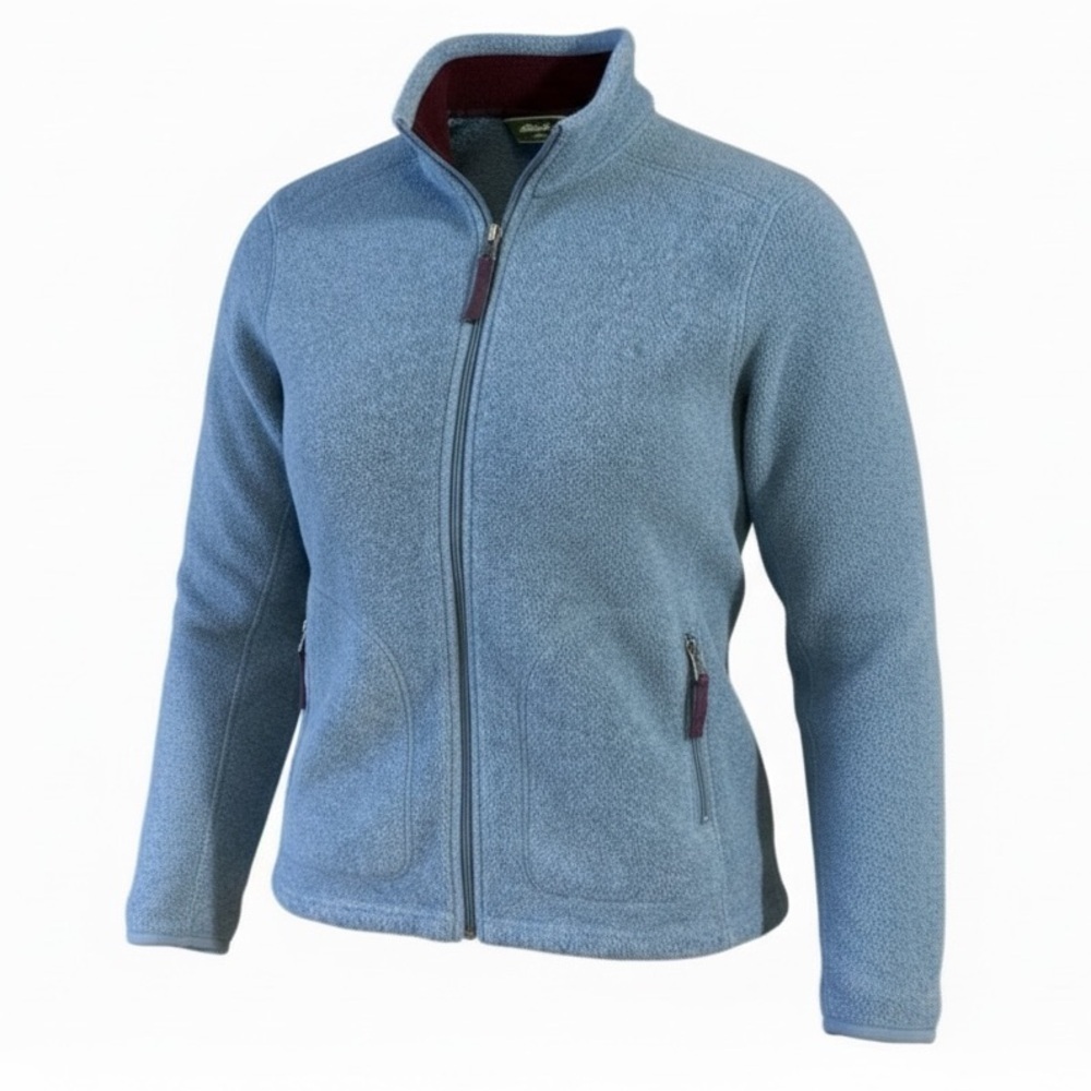 Eddie Bauer Vintage Style Zip Front Fleece Jacket Blue | Cozy Outdoor Core XL